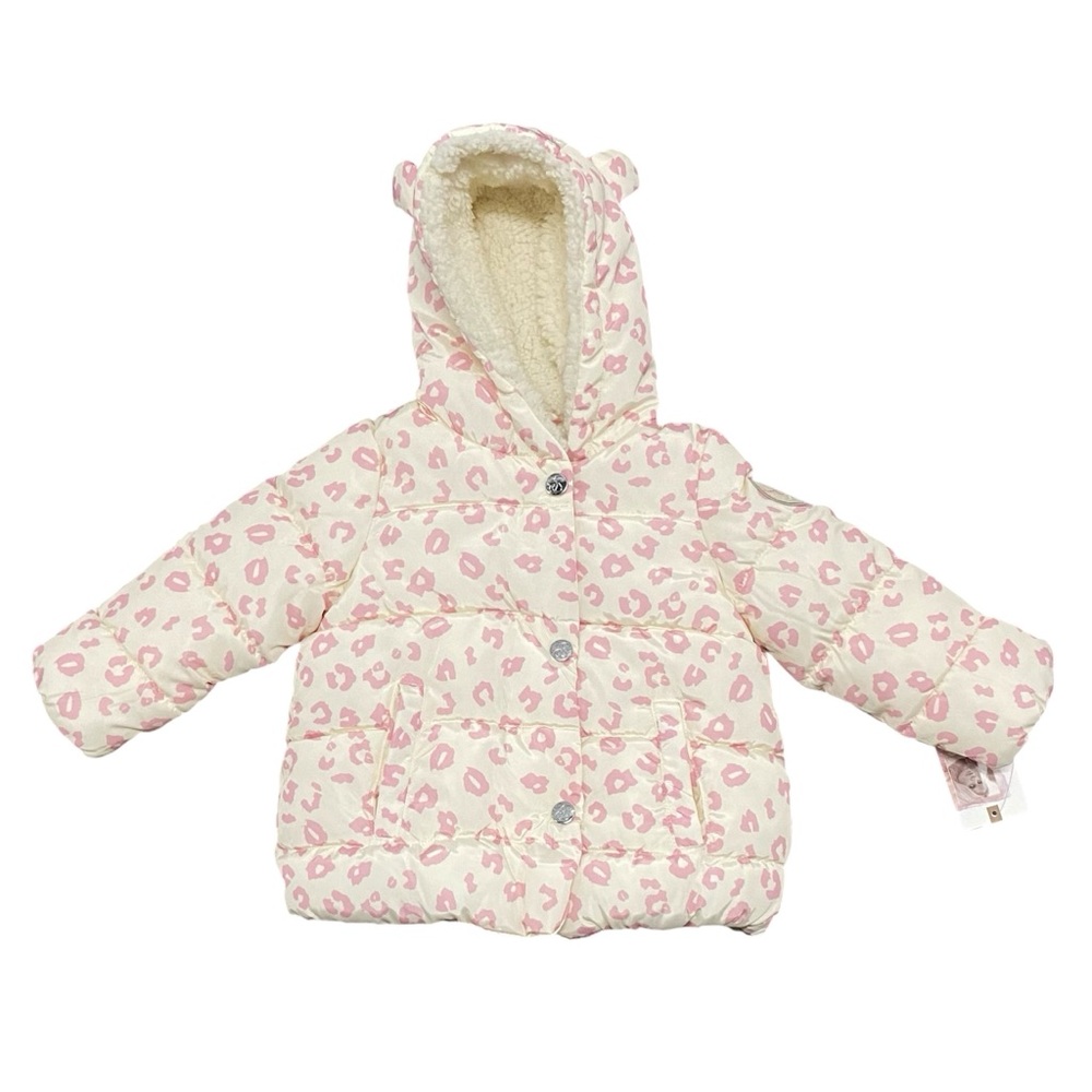 Jessica Simpson Baby Puffer Jacket Leopard Print Hooded 12M